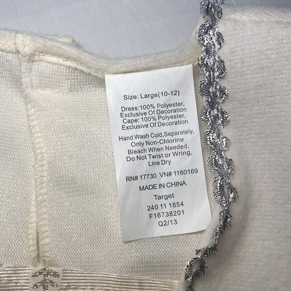 Snow Queen Cream and Silver Kids 2-Piece Costume Size Large 10-12 EUC - Picture 10 of 10